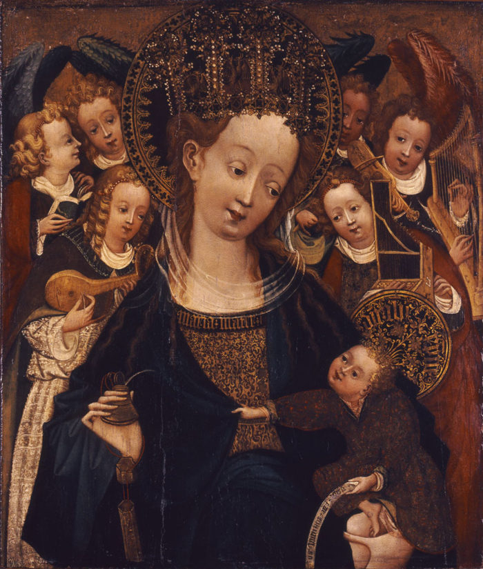 Vesztfáliai festő: Mária gyermekével és hat angyallal
