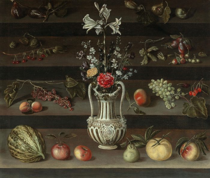 Josefa de Ayala: Virágok és gyümölcsök kőlépcsőn, 1650-es évek