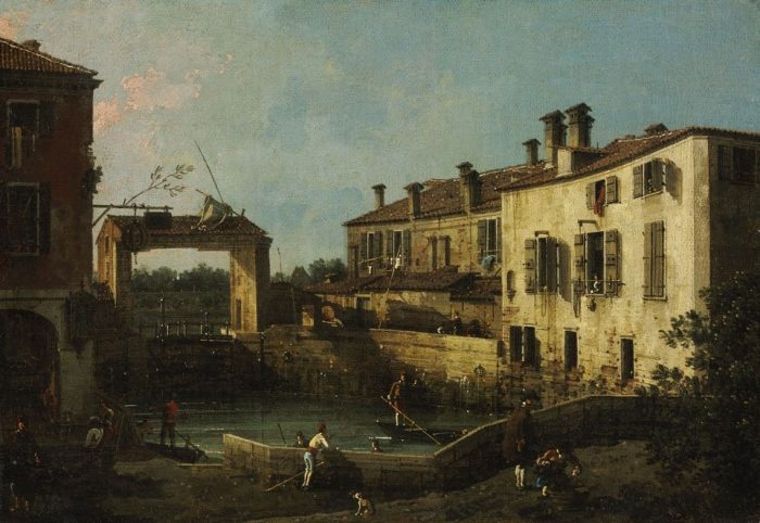  Canaletto: A zsilip Dolónál, 1763