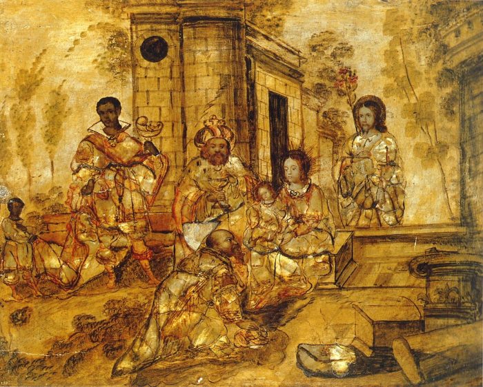 Ismeretlen mexikói festő: Királyok imádása, 1700 körül
